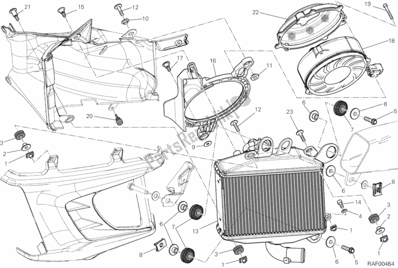 Todas as partes de Radiador, água, Lh do Ducati Diavel USA 1200 2013